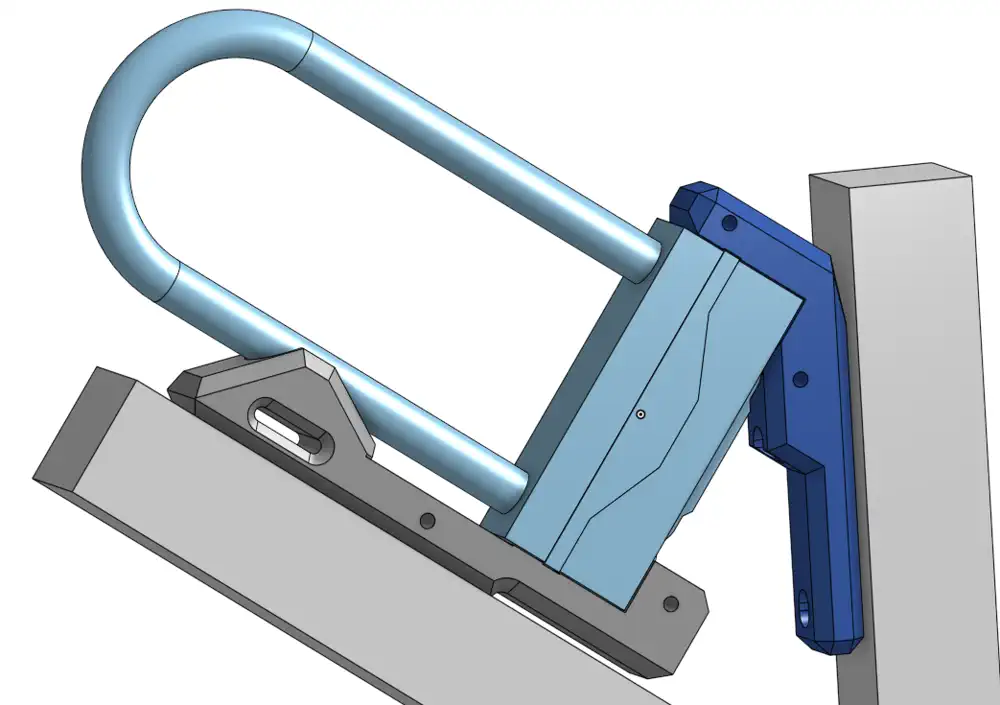 CAD model of the bike lock holder